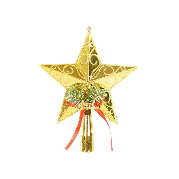 Vârf decorativ de brad auriu, 18 cm