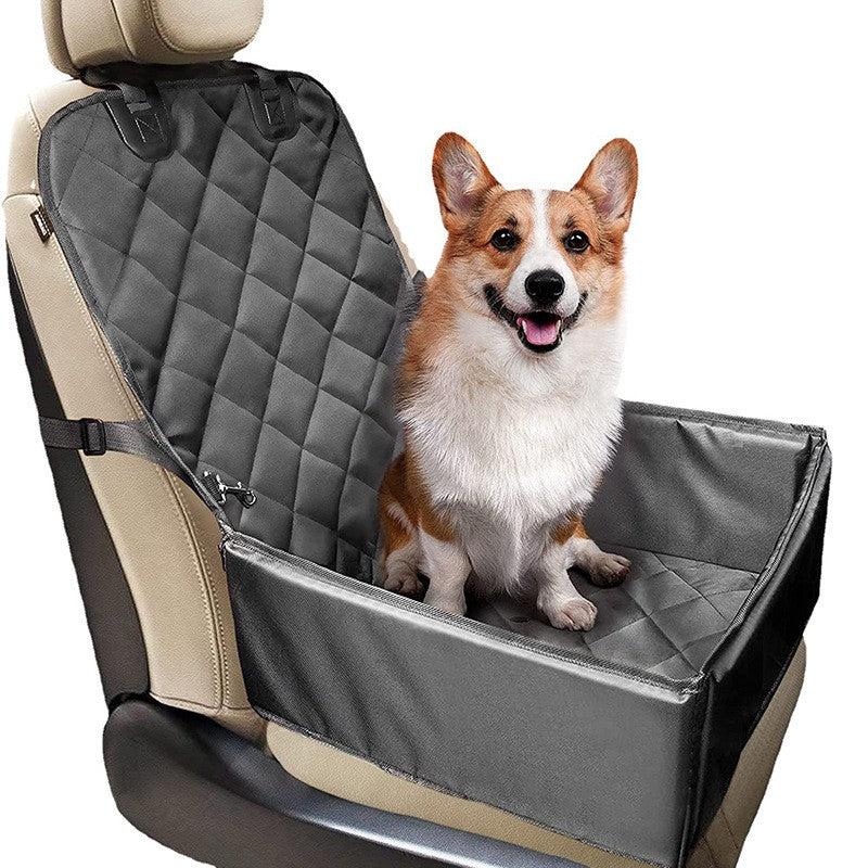 Suport pentru Animalele de Companie pentru Mașină cu Prindere de Scaun și Centură de Siguranță - Gri (45x43x60 cm)