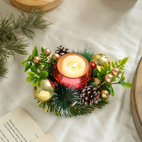 Suport pentru Lumanare de Craciun, Model Glob pentru Brad 2 Conuri