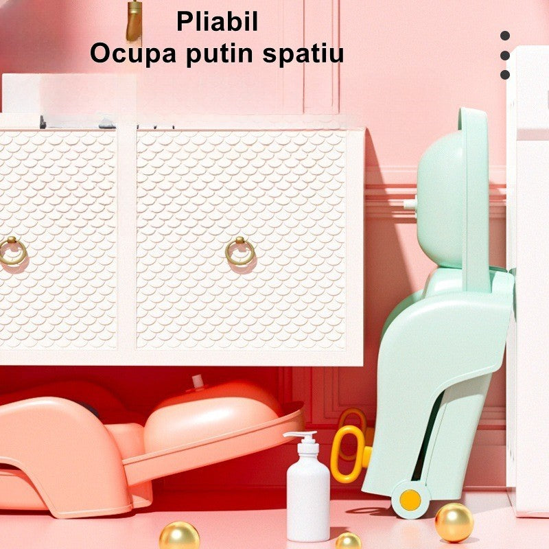 Suport pliabil pentru spălarea parului la copii - Roz