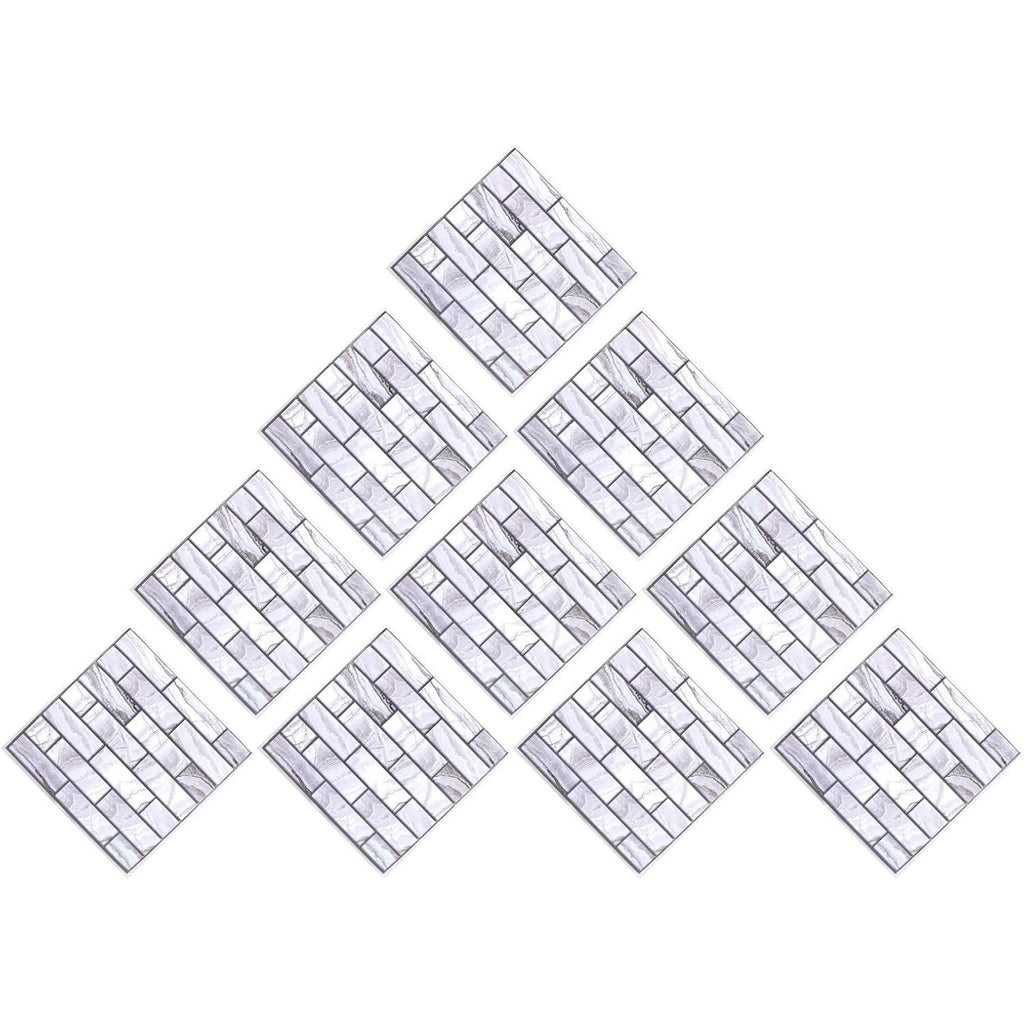 Set 10 Placi tapet autocolant 3D cu imitație de marmura , 30x30 cm