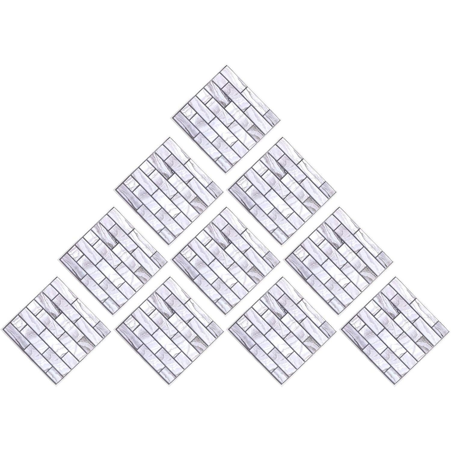 Set 10 Placi tapet autocolant 3D cu imitație de marmura , 30x30 cm