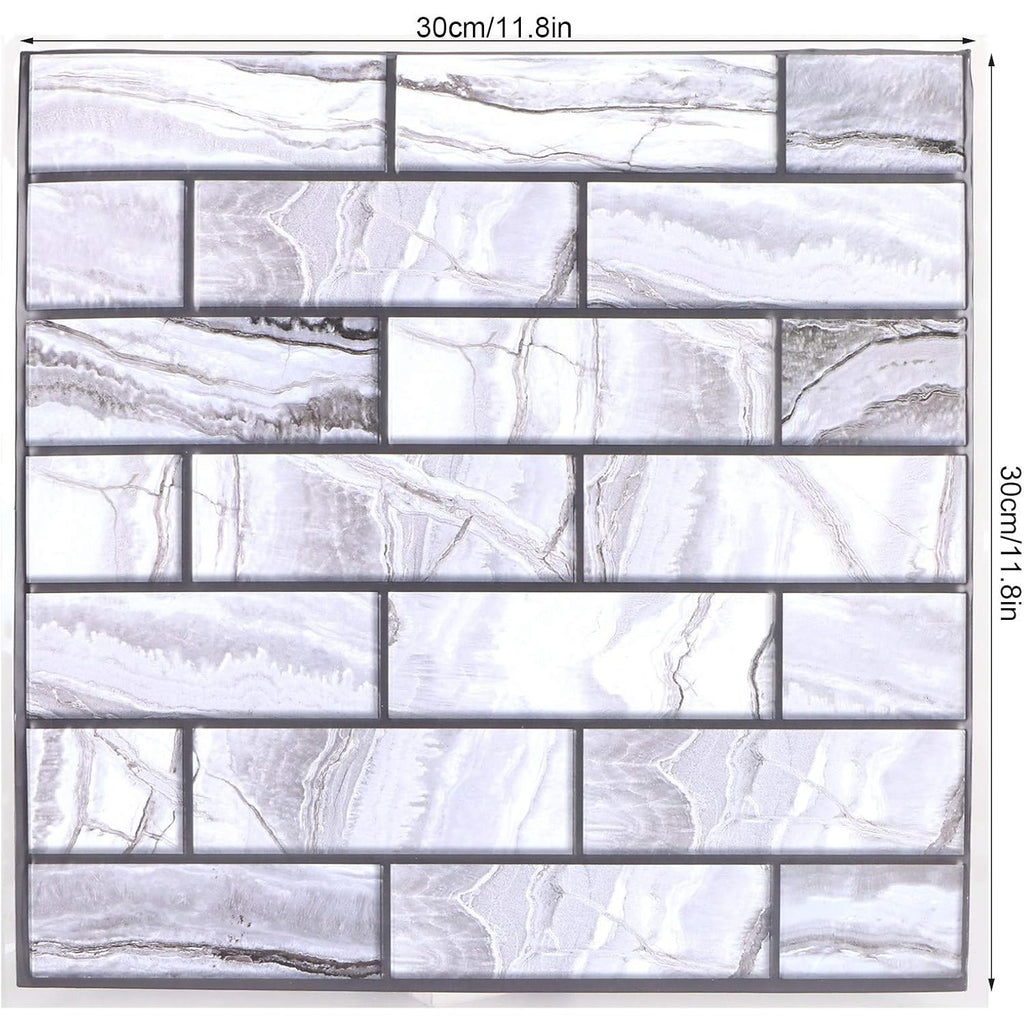 Set 10 Placi tapet autocolant 3D cu imitație de marmura , 30x30 cm