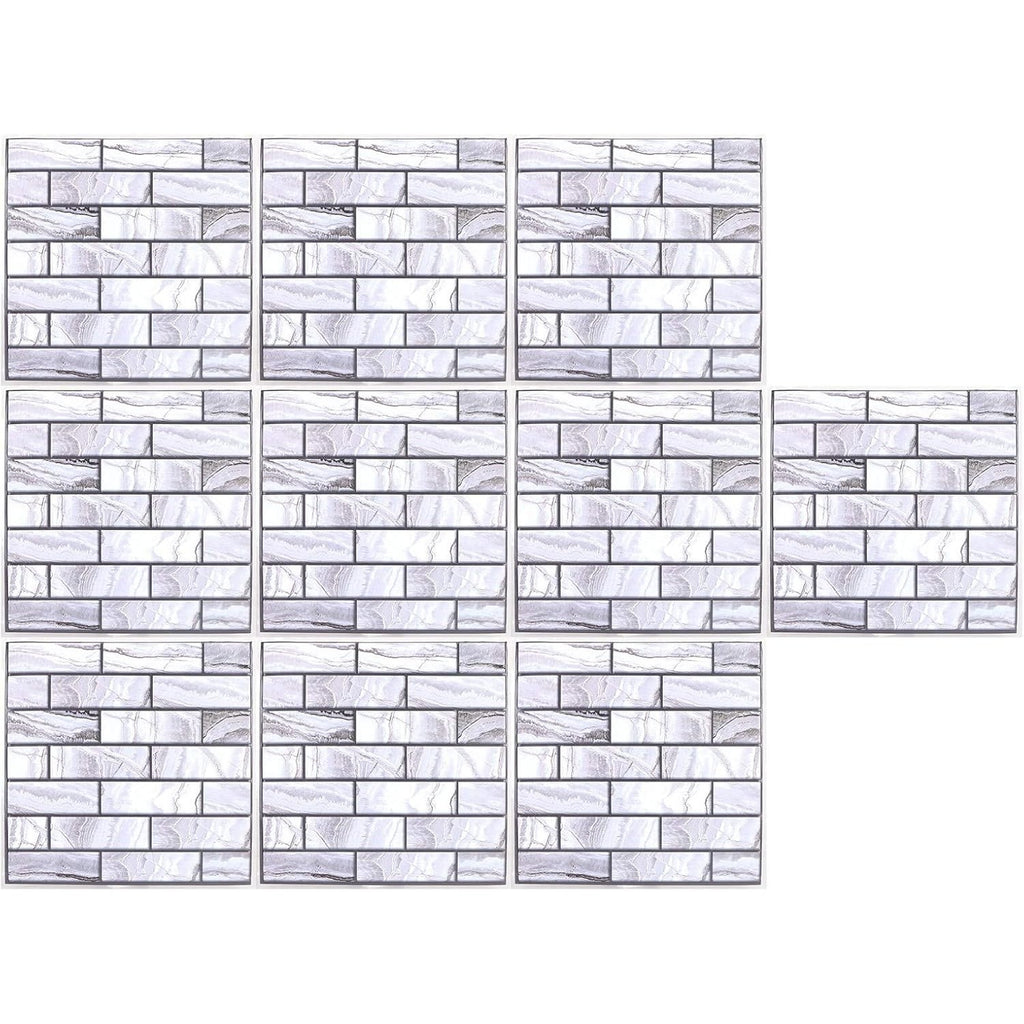 Set 10 Placi tapet autocolant 3D cu imitație de marmura , 30x30 cm