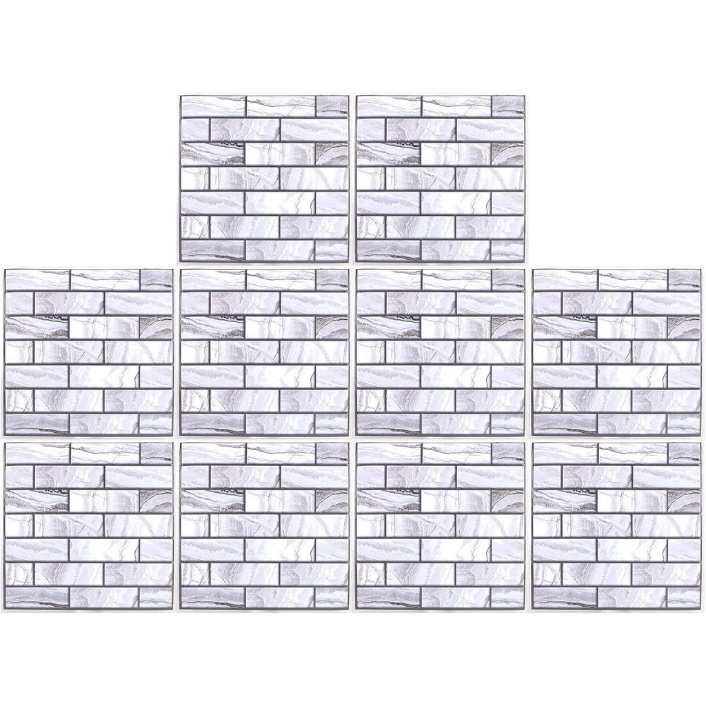 Set 10 Placi tapet autocolant 3D cu imitație de marmura , 30x30 cm