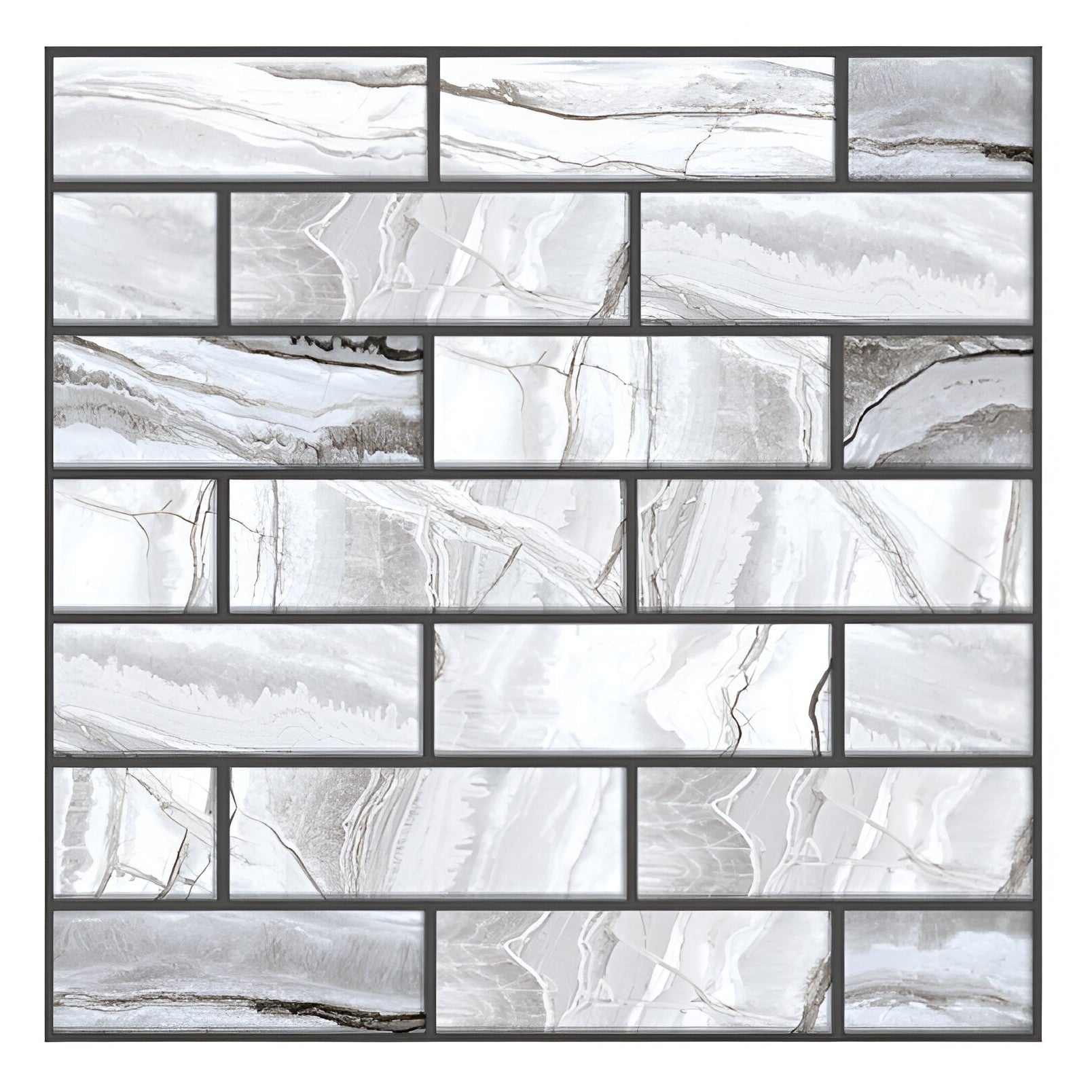 Set 10 Placi tapet autocolant 3D cu imitație de marmura , 30x30 cm