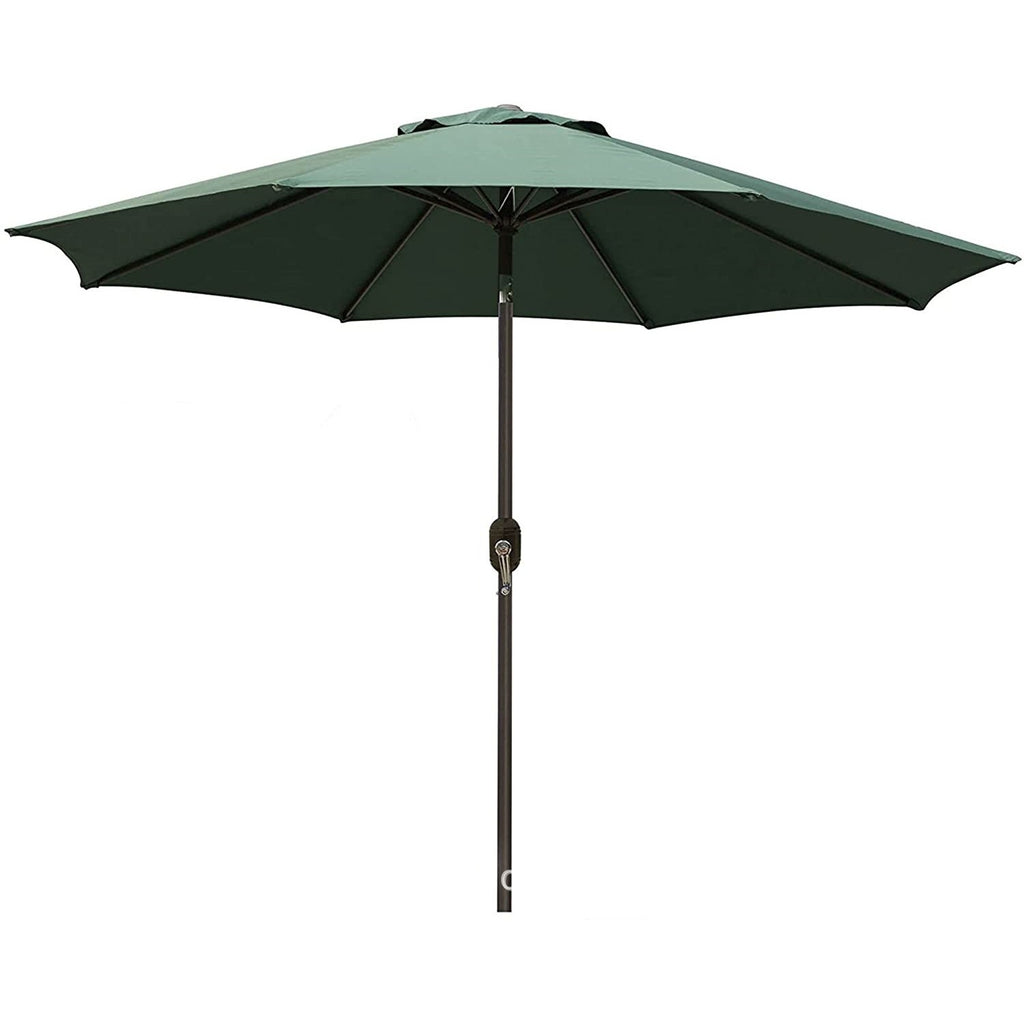 Umbrela rotunda de soare pentru terasa sau grădină, diametru 2.70m înălțime , 2.80m, 9 brațe , manivela , diametru tija 35mm, înclinare-Verde