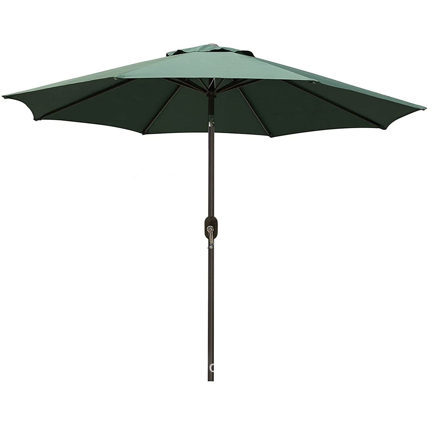 Umbrela rotunda de soare pentru terasa sau grădină, diametru 2.70m înălțime , 2.80m, 9 brațe , manivela , diametru tija 35mm, înclinare-Verde
