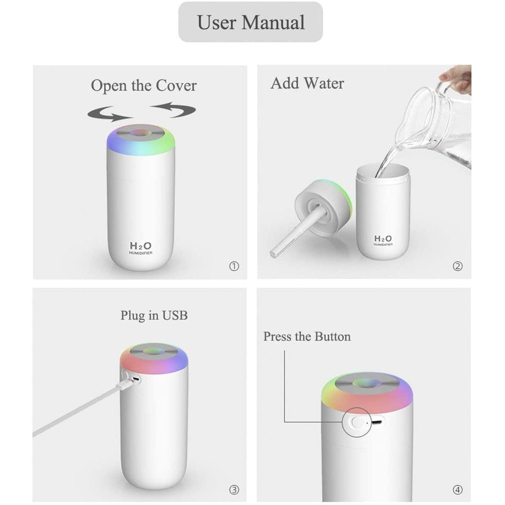 Umidificator , H2O, cu difuzor de aroma , multicolor