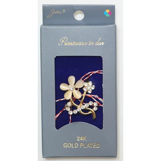 Martisor Floare Brosa Placata cu Aur 24K