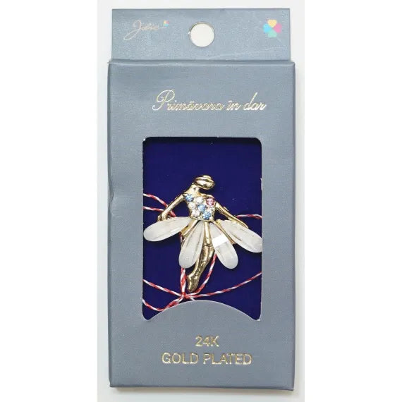 Martisor Balerina Brosa Placata cu Aur 24K