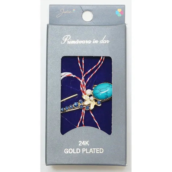 Martisor Floare Brosa Placata cu Aur 24K