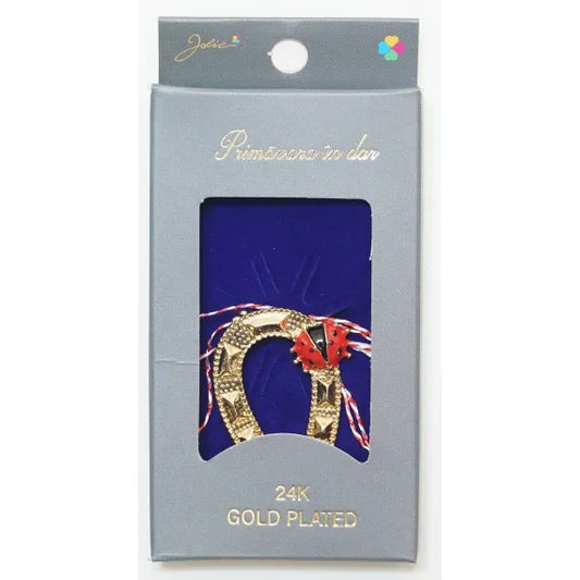 Martisor Potcoava Brosa Placata cu Aur 24K