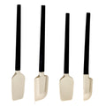 Ustensile de Bucatarie, Set din 4 bucati, din Silicon si Lemn, Spatule de Diferite Dimensiuni, Termo rezistente, Antiaderente, Instrument de Amestecat in Bucatarie