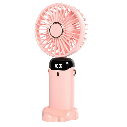 Ventilator Ultra Portabil Maison Elise 3 în 1 – Mâna, Birou, Gât, Aromaterapie, Ecran LCD, Roz